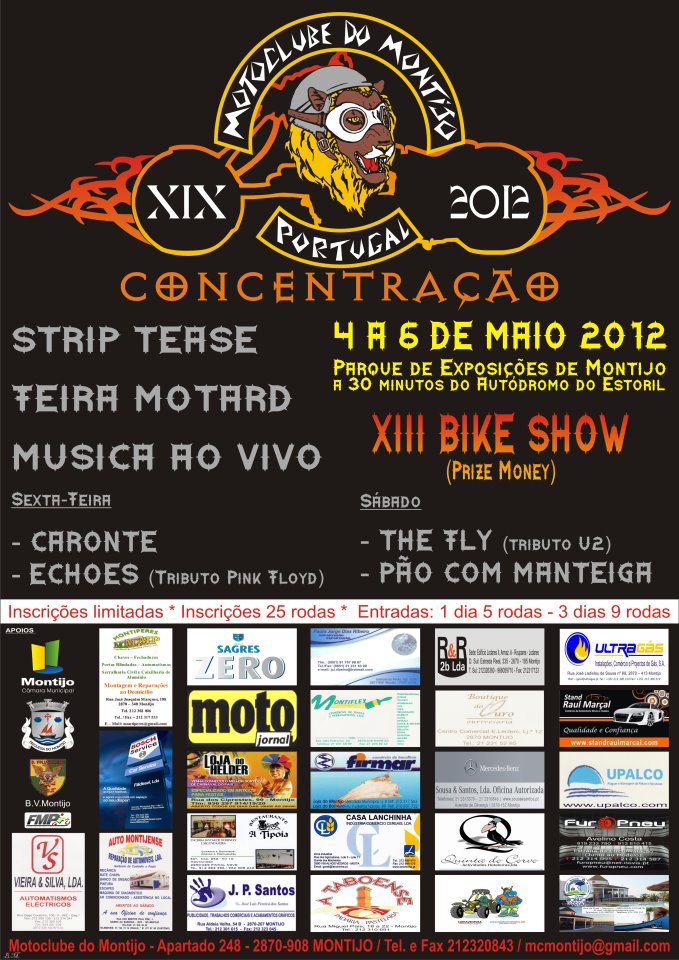19º Concentração do Motoclube do Montijo Cartaz Montijo 2012